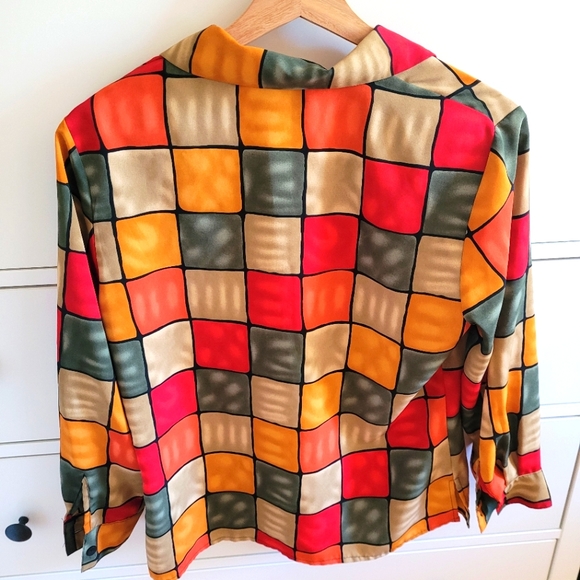 Button shirt colourful block NO IRON NEEDED - Picture 3 of 8